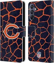 Head Case Designs Officially Licensed NFL Giraffe Animal Print Chicago Bears Art Leather Book Wallet Case Cover Compatible with Samsung Galaxy A15