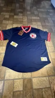 Authentic Mitchell & Ness Boston Red Sox Retro Vintaje Blue Jersey (SIZE XL )