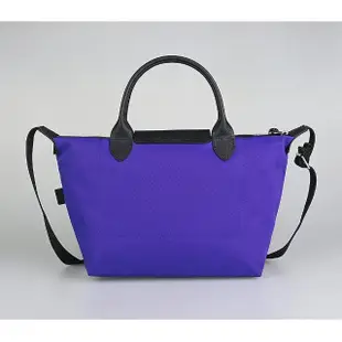 【LONGCHAMP】LONGCHAMP Le Pliage Energy銀釦LOGO再生帆布拉鍊手提/斜背包(鈷藍)