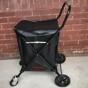 FOLDING SHOPPING TROLLEY WITH STEERING & CANVAS BAG - BRAND NEW.