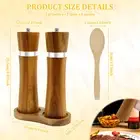 2 Pcs Wood Salt and Pepper Grinder Set Efficient Salt and Pepper Shakers timch