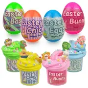 4 Pack Easter Eggs with Butter Slime and Charms Inside for Kids Girls Boys Ea...