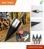 Professional Log Splitter Drill Bit - High-Speed Steel with U-Thread, 1.45 lbs