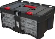 Keter Stack n Roll 3-Set Tool Organizer, Black/Red