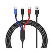 3 In 1 Type C / Micro Usb 8 Pin 4Ft Braided Multifuncti Charging Cable 1.2M Cables & Adapters
