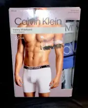 New! Men's 3 pk Cotton Stretch CALVIN KLEIN Boxer BRIEFS sz Medium 32"-34" NIP