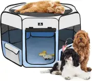 X-ZONE PET Portable Foldable Pet Dog Cat Playpen Crates Kennel/Premium Blue XL