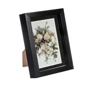 5 x 7" 3D Box Frame Photo Picture Deep Shadow with 4 x 6" Mount Black/Black