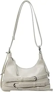 [Generic] Women PU Trendy Crossbody Bag Zip Closure Single Shoulder Bag Large Capacity Cool Style Tote Purse Adjustable Strap Simple Satchel Bag