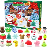 Christmas Advent Calendar 2024 with 24 Mochi Squishy Assorted Toys, 24 Days Coun