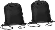 Zerodeko 2pcs Black Drawstring Backpack for Helmets Versatile Sports Sackpack with Dust Prevention Drawstring Closure for Gym Training Outdoor Activities