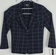 Shelby Rose New York NWT Womens 3 Button Lightweight Blazer Size 16 Black/White
