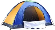 Outdoor Single-Layer Waterproof Camping Tent Lightweight Couple Tent,Blue and Yellow