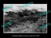 OLD POSTCARD SIZE PHOTO SAN RAFAEL CALIFORNIA, AERIAL VIEW OF THE TOWN c1950 1