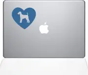The Decal Guru Heart Airedale Terrier Decal Vinyl Sticker, 15" MacBook Pro