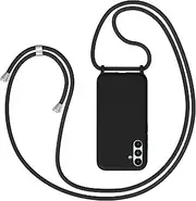 [Coqinen] Mobile Phone Lanyard for Samsung Galaxy A54 5G, Case with Strap, Necklace Samsung Galaxy A54 5G, Mobile Phone Case with Cord for Hanging, Mobile Phone Protective Case with Strap (Black)