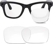 [Glintbay] 100% Precise-Fit Replacement Sunglass Lenses for Ray-Ban Meta Wayfarer RW4006 50mm - Crystal Clear Non-polarized, Crystal Clear Non-polarized, Small