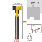 T-Slot Cutter 1/4*1/2 Shank Steel Milling Router Bit For Woodworking Tools
