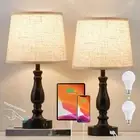 Bedside Lamps Set of 2, BedroomTable Lamps with USB 3 Level Touch Control