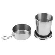 Outdoor Stainless Steel Collapsible Folding Cup For Traveling Camping (3-Folding, 150Ml)