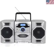 Portable CD Player Boombox with Cassette Player, Tape Recorder, AM/FM Radio, ...