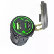 Fast Car Charger TYPE-C USB 2 Ports Socket Adapter W/LED For Apple iPhone 15 14 (for: Fiat)
