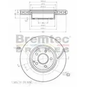 Bremtec Euro-Line GeoZinc Coated Brake Rotor - BDR20520EL