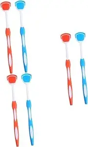 Healeved 6 Pcs Cleaning Brush for Adult Oral Care Scraper Orange Scraper for Adults Reusable Scraper Stainless Steel Nanoplastic Aldult