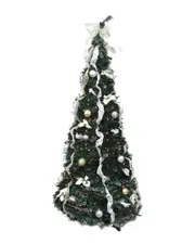 Northlight Pre-Lit Silver & Gold Decorated Pop-Up Artificial Christmas Tree