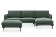 Pebble Chaise Sectional Sofa with Ottoman