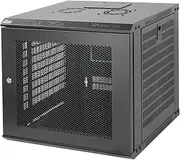 Tecmojo 9RU Wall Mount Network Cabinet, Data Server Rack Enclosure with Lockable Mesh Door and Side Panels, 50 kg /110 lbs Max Loading, 450 mm Deep, for 19 inches IT Equipment, Black