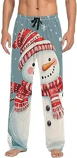 [PDZRMY] Pajama Pants Bird Snowman Christmas for Men Men's Separate Bottoms, Lounge Pants with Pockets S