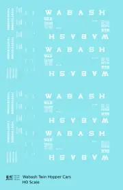 K4 HO Scale Decals Wabash Railroad Ribbed Twin Hopper White