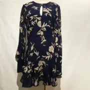 BARDOT TAMMY TRIM DRESS IN NAVY FLORAL size 10