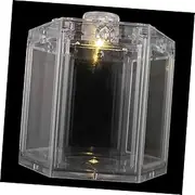 BESPORTBLE Box Fish Tank Transparent Ornamental Fish Bowl with Warm LED Light for Home Decor Weddings and Centerpieces for Goldfish and Fry Breeding