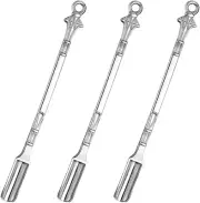 3X Mini Powder Ladle Scoop Mini Spoon Spatula Metal Cute Sliver Spoon