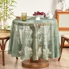 Solid Color Table Cover Round Table Cloth Retro Tablecloth