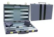 Backgammon Set - Classic Board Game with Premium Leather Case - Portable