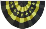 "FLEUR DE LIS BLACK BUNTING" flag 5x3 ft half circle fan polyester banner sign