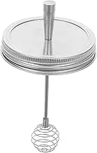NOLITOY Canning Jar Stainless Steel Stick Metal Canning Lid Honey Dropper Honey Stirrers Lid For Regular Mouth Pot Containers