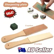 Dual Sided Leather Blade Strop Cutter Razor Sharpener Polishing Wooden Handle 9B