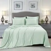 Homiest 6-Pieces Satin Sheets King Size Luxury Silky Satin Bedding Set with Deep