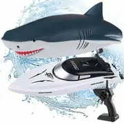 Remote Control Shark Boat 2.4G Electric Watercraft Outdoor Toy Racing Ship for Pool RC Speedboat Lake Boat Toys for Kids & Adults