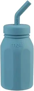 Melii Luxe Silicone Straw Bottle - Blue