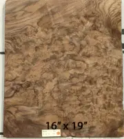 Walnut Burl wood veneer 16" x 19" raw no backing 1/42" thickness AAA grade # 120