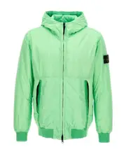 logo-patch hooded jacket S,XL,XXL,M light green