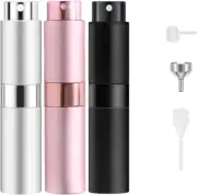 8Ml Perfume Atomizer, 3 Pcs Empty Perfume Travel Refillable Bottle