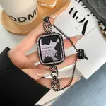 時尚鑲鑽環扣金屬錶帶 適用蘋果APPLE WATCH ULTRA/9/8/7/6/SE/5/4/3/2/1代 高級女士替