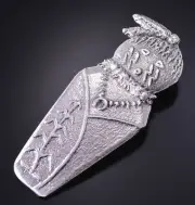 Silver Navajo Tufacast Yei Bi Chei Pendant by Gary Custer 4F23E