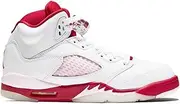 [Jordan] Kid's Shoes Nike 5 Retro White Pink Red (GS) 440892-106, White/Pink Foam/Gym Red, 5.5 Big Kid